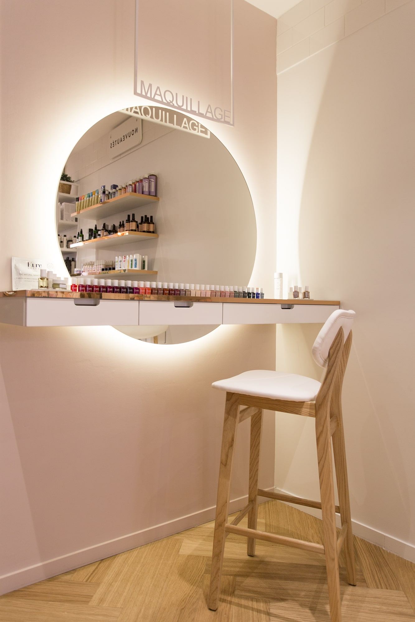Détail d'agencement, boutique Oh My Cream