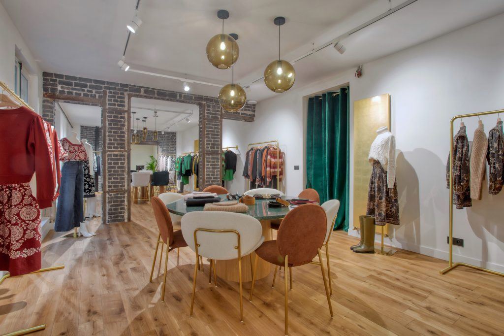 Showroom de prêt-à-porter Idano rue Bachaumont à Paris créé par Isospace