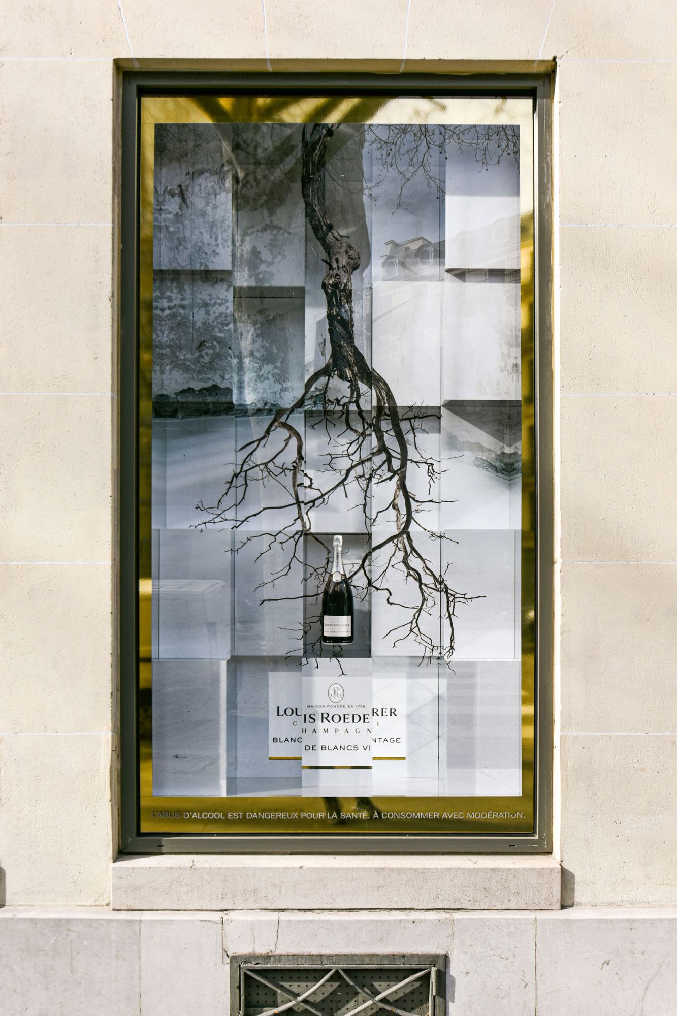 Vitrine anamorphose Louis Roederer Blanc de Blancs