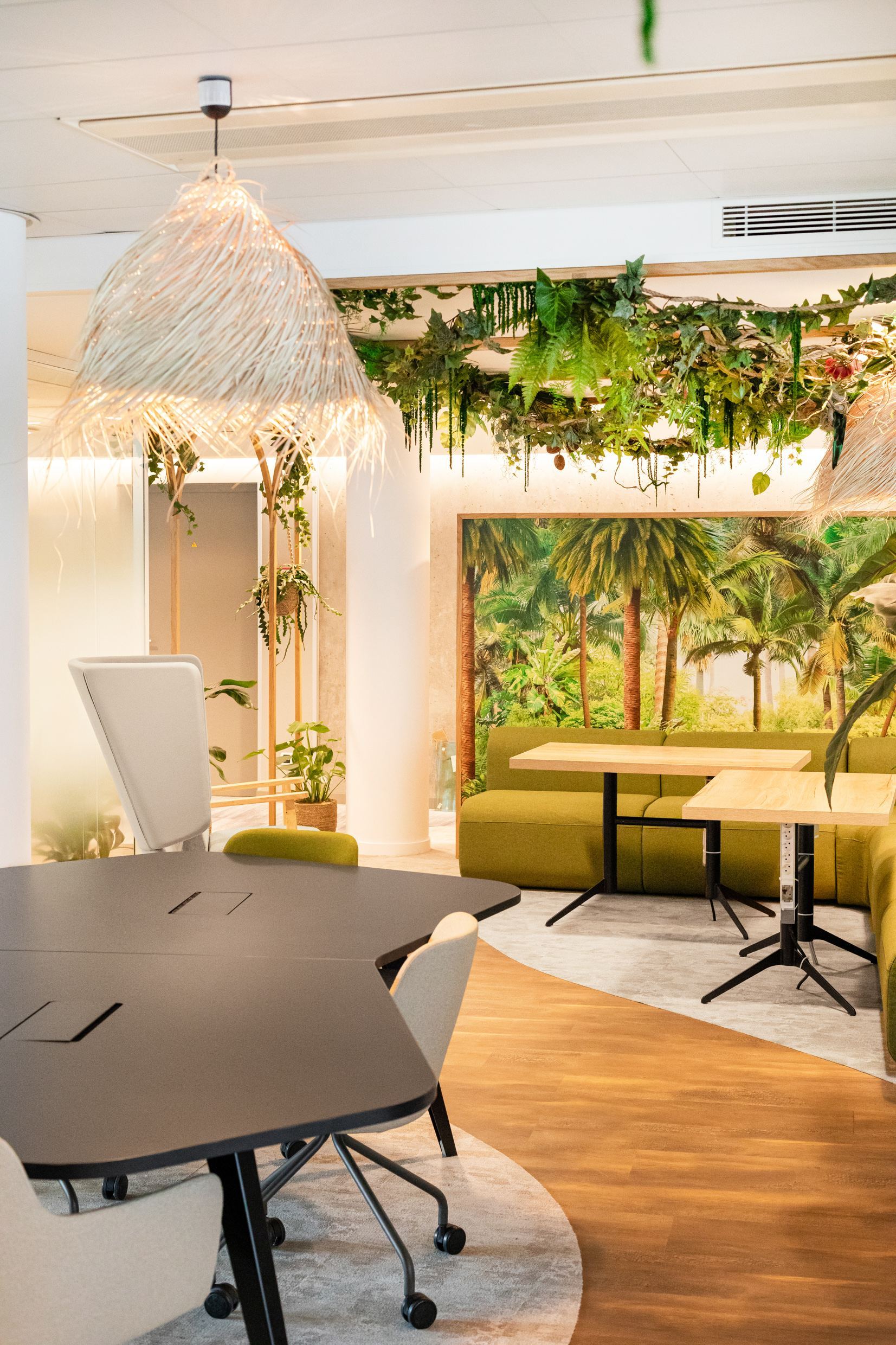 Jungle room végétalisée du groupe Iliad (Free) à Paris par Isospace
