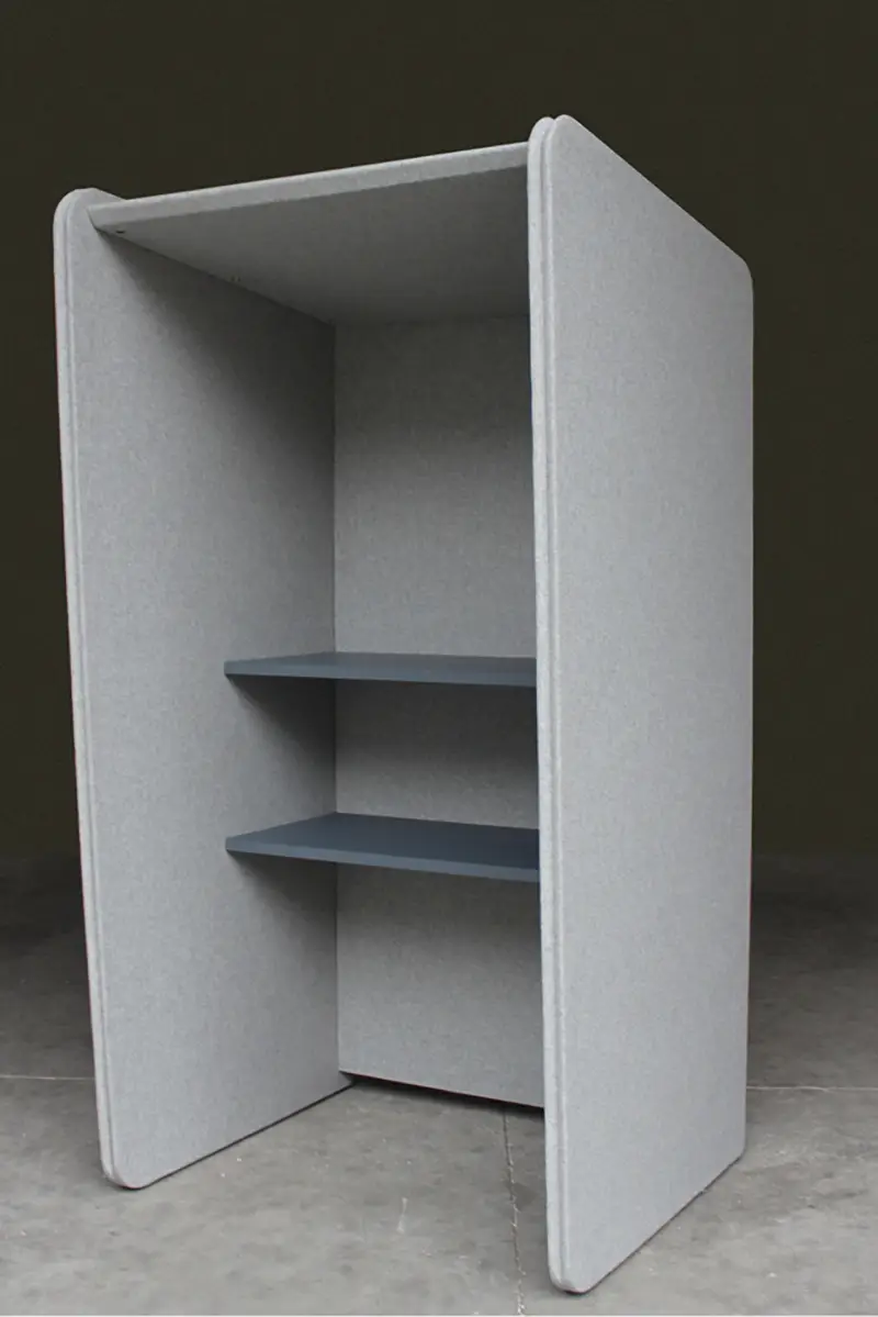 Paroi acoustique auto-portante en cloison modulaire pour zone flex office