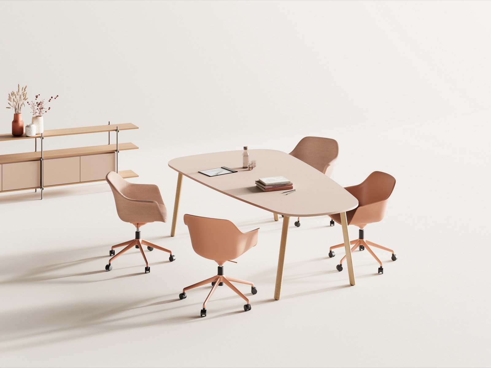 Table de réunion en bois pour petite salle de conférence