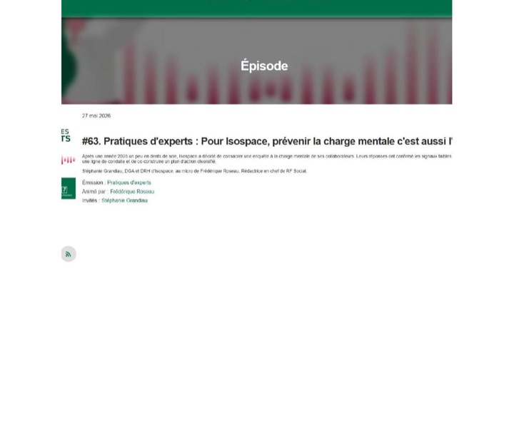 Parution presse Revue Fiduciaire : Pratiques d'experts : Pour Isospace, prévenir la charge mentale c'est aussi l'affaire des PME