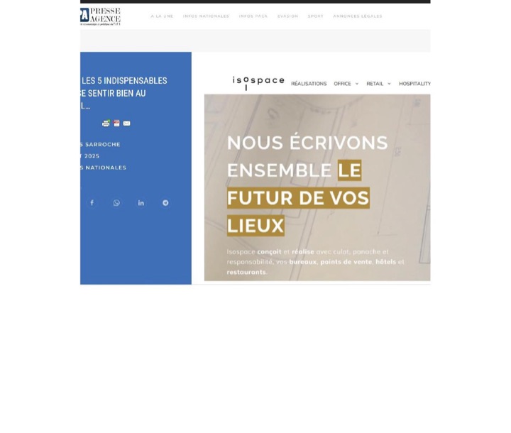 Parution presse PresseAgence.fr : PARIS : Les 5 indispensables pour se sentir bien au travail, au bureau comme à la maison