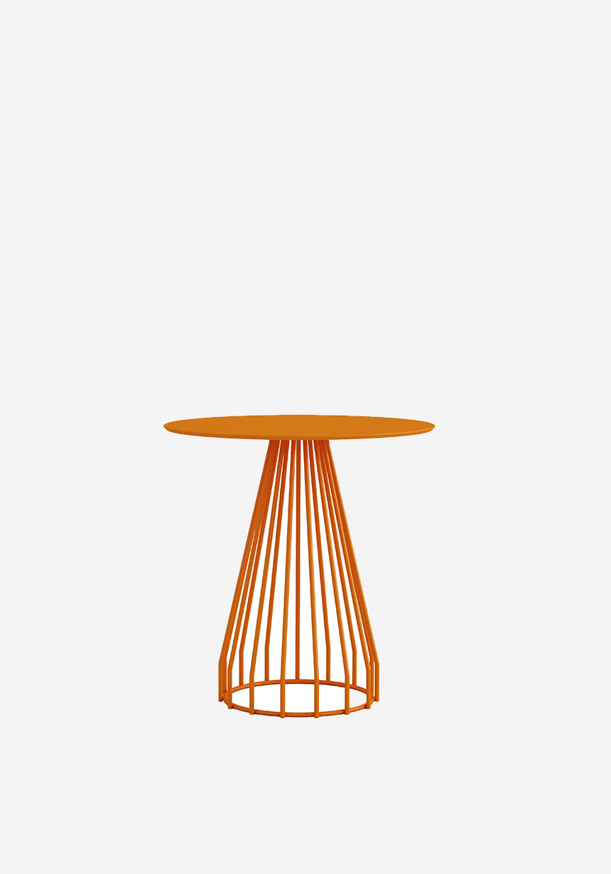 Table ronde en métal pour café